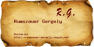 Rumszauer Gergely névjegykártya